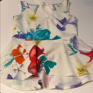 Anthropologie - Floral Peplum tank
